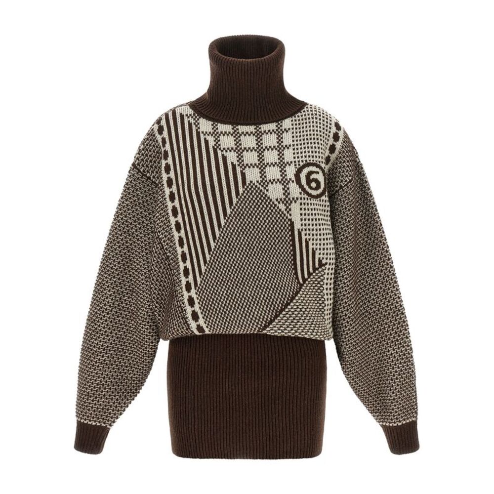 MM6 Maison Margiela Brown Wool Short Women's Dress